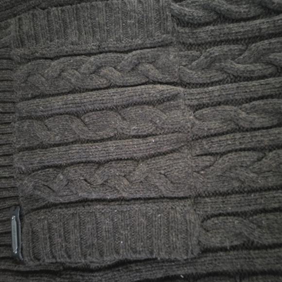 Ruff Hewn Brown Cable Knit Sweater Vest Tunic | Shawl Collar Short Sleeve MEDIUM - Picture 7 of 11